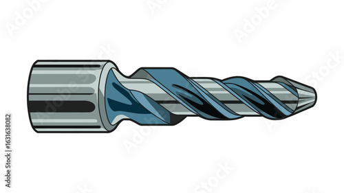 Detailed Illustration of a Drill Bit on a White Background for Construction and Home Improvement Projects Design Element