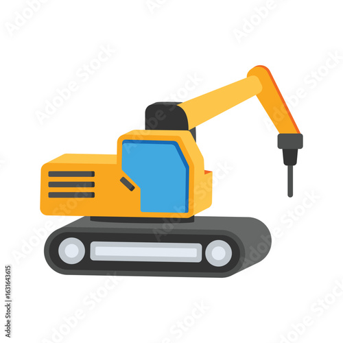 Premium 2d style icon of mounted hydraulic drill