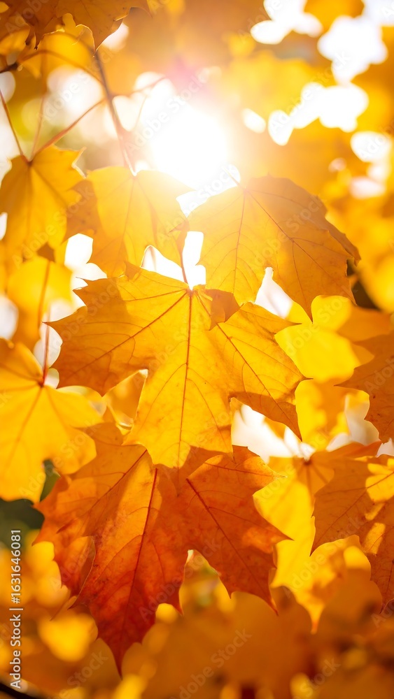 Fototapeta premium Autumn leaves in sunlight (1)