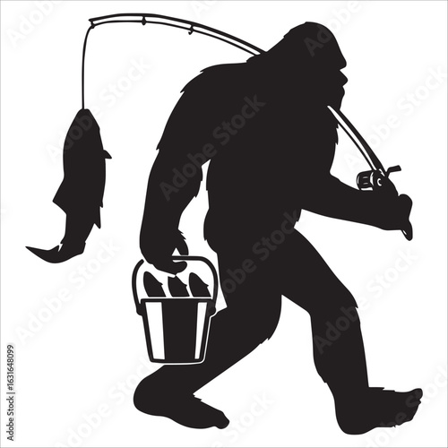 Bigfoot Fishing Silhouette
