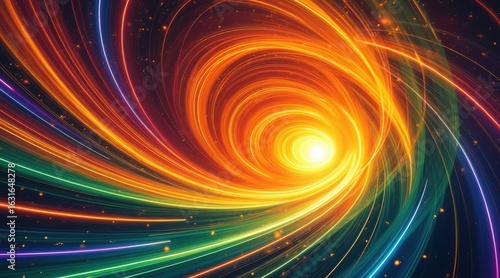 Vibrant swirling nebula of cosmic energy and light
