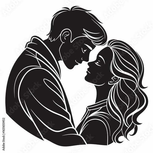 Silhouette of a loving couple