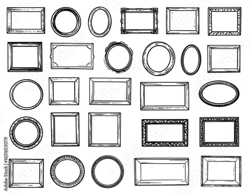 Collection of antique style picture frames