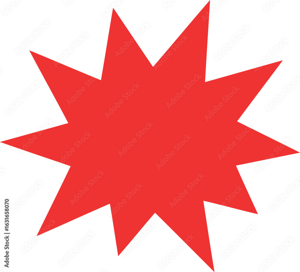 A vibrant red starburst or explosion shape, symbolizing importance, special offer, sale, or an announcement in a dynamic and attention-grabbing graphic design style. A vibrant red starburst or explosion shape, symbolizing importance, special offer, sale, or an announcement in a dynamic and attention-grabbing graphic design style.