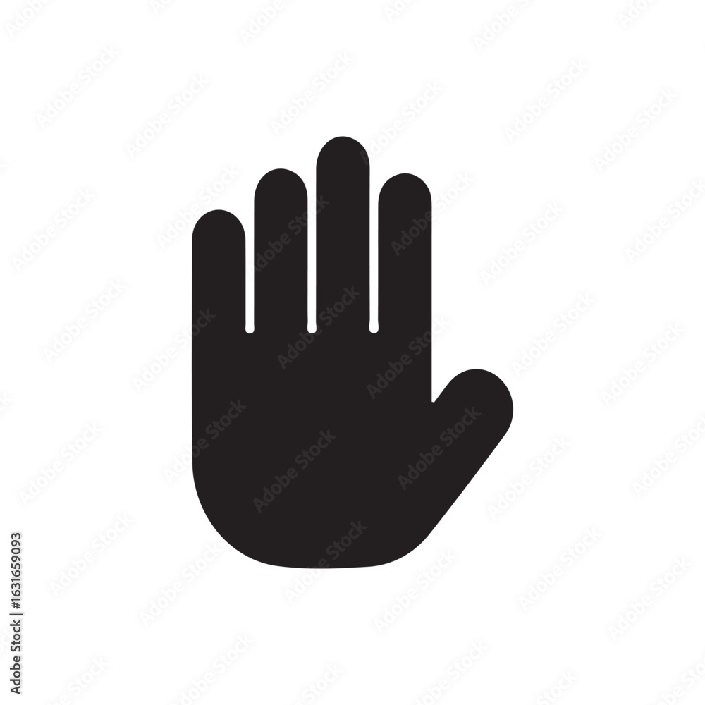 Obraz premium Stop Hand Icon – Warning and Safety Symbol Vector