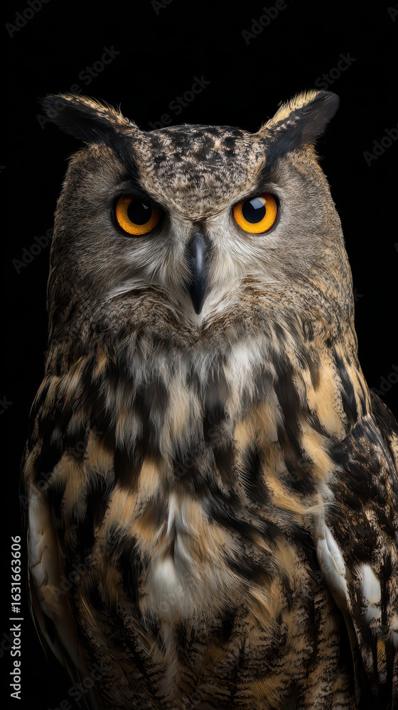 Fototapeta premium Owl Looking Directly at Camera