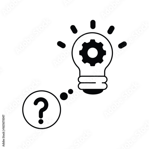 Idea glyph icon with white background vector stock illustration