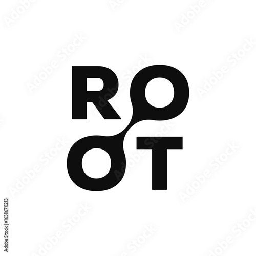 typography text root logo design, word mark root graphic vector template