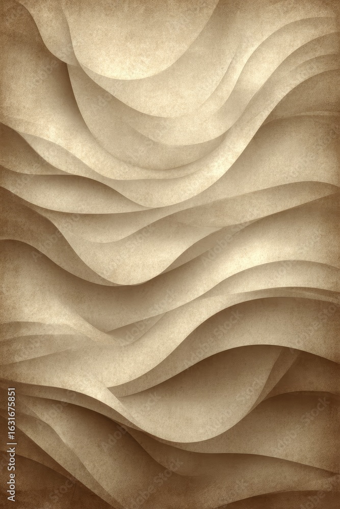 Fototapeta premium Abstract, textured, wavy beige background