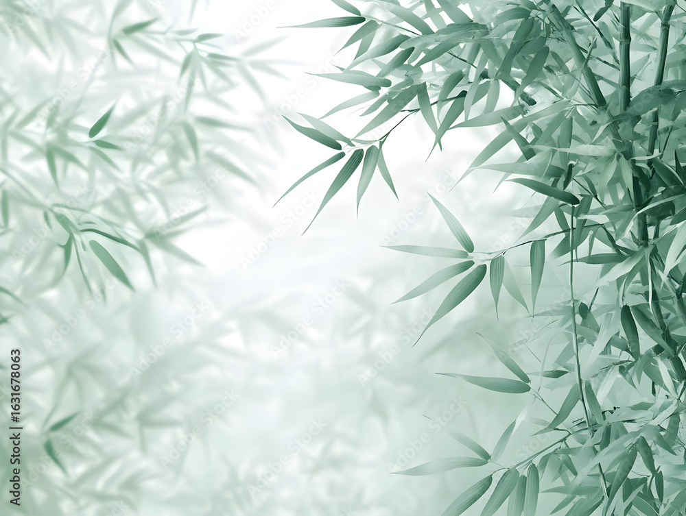 Fototapeta premium Serene Bamboo Leaves Illustration