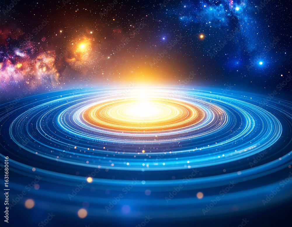 Fototapeta premium Layered Galaxy Depths Abstract Background