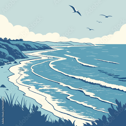 vector illustration of an abstract landscape