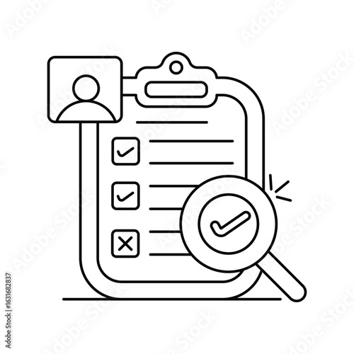 Need Assessment line icon with white background vector stock illustration