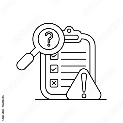 Problem Statement line icon with white background vector stock illustration