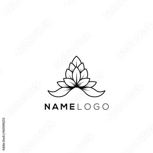 Minimalist goddess female line art logo design vector
