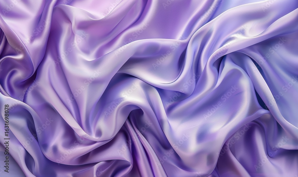 Fototapeta premium Light purple fabric background texture with smooth folds and waves