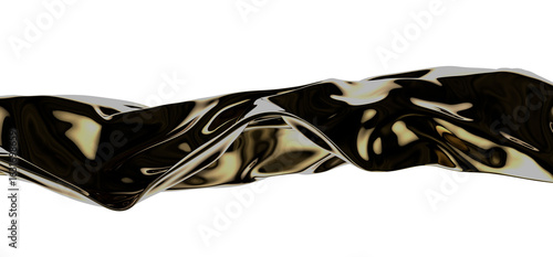 Luxurious Finesse: Abstract 3D Gold Cloth Illustration for Sophisticated Artistry