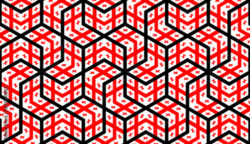 georgia country flag chevron pattern. geometric background for decoration and etc. vector illustration