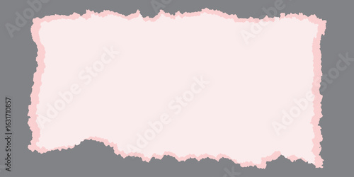 White realistic torn or ripped paper strip collection with grunge edges. Rips paper texture vector art background	