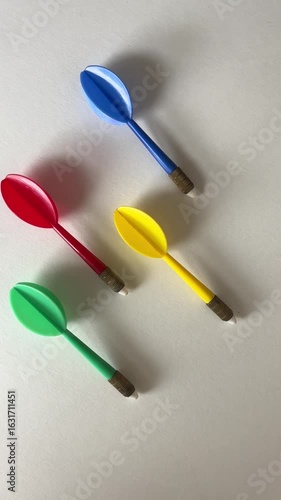 Arrow with Green Yellow Red Blue colour (top view)