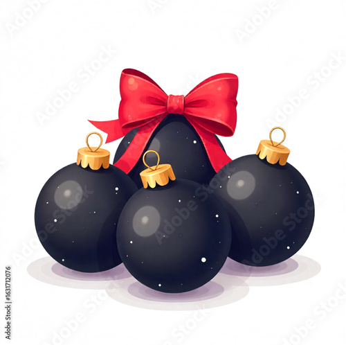 Christmas tree decorations - Black Christmas balls