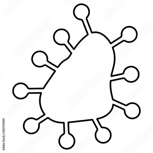 virus icon on white background, vector illustration.