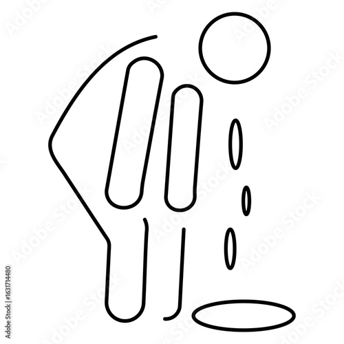 vomit icon on white background, vector illustration.