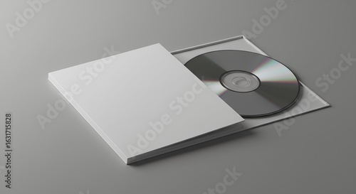 White Storage Case And Blank Disc On Gray Backgrounds