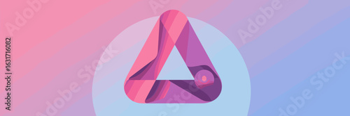 Gradient triangle on light blue circle – Great for modern branding, minimalist design projects, or dreamy digital compositions