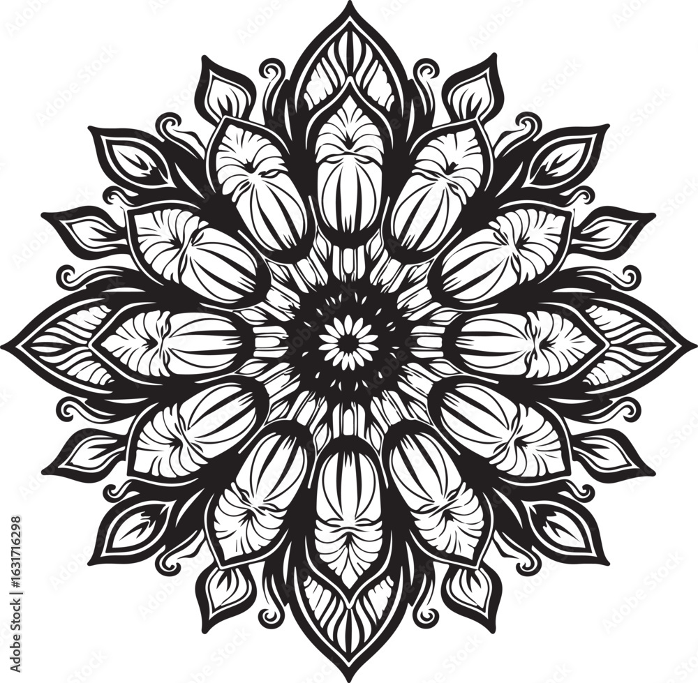 Fototapeta premium Floral Mandala Laser Cut Bundle 