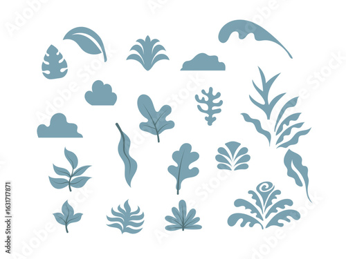 tropical plant Icon vector set. Simple and flat plant element set.