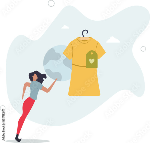 Sustainable fashion concept.Slow fashion and thrift or second hand shopping.human life.