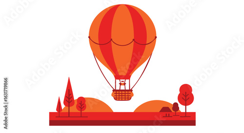 Hot Air Balloon with a Striped Design