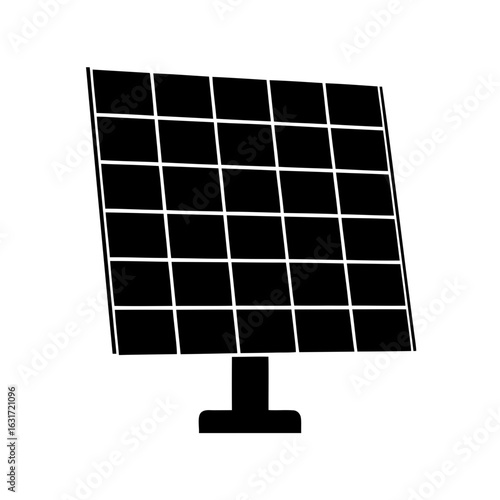 Solar panel silhouette Vector, Solar energy panel black silhouette