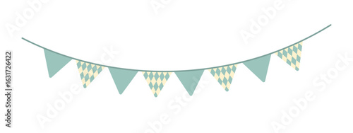 Bavarian flags triangle garland. Flat vector isolated illustration