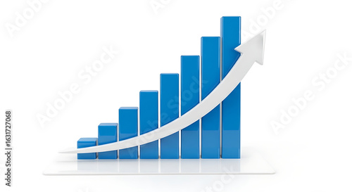 Free Download Ascending Blue Bar Graph with White Arrow Growth Visualization. - GFXLoad