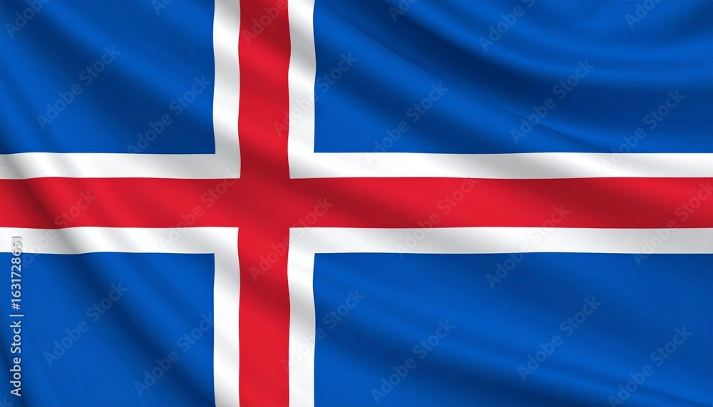 Obraz premium Waving Flag of Iceland