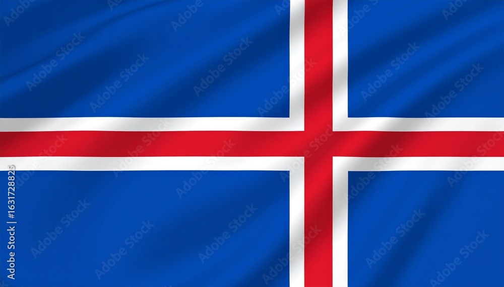 Fototapeta premium Waving Flag of Iceland