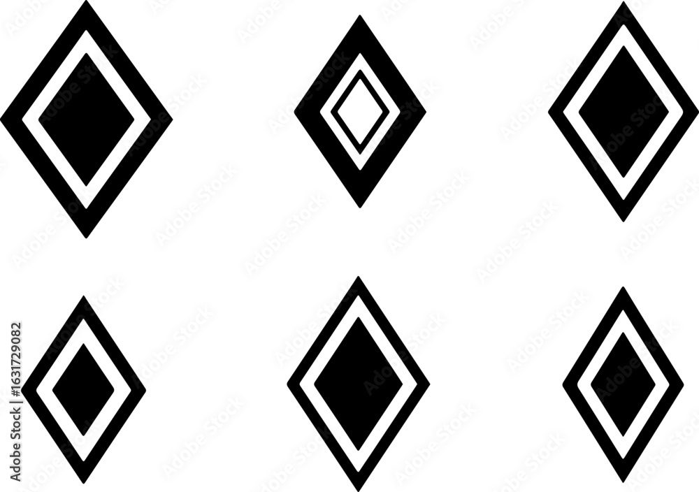 Fototapeta premium Geometric Diamond Icons Set vector