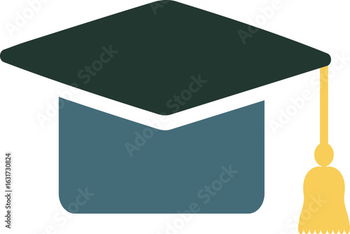 Illustration of a graduation cap symbolizing education, academic achievement, success, and learning milestones. Perfect for school events, university materials, online courses, and educational visuals