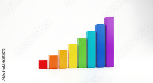 Free Download Colorful Bar Graph Showing Upward Trend on White Background. - GFXLoad