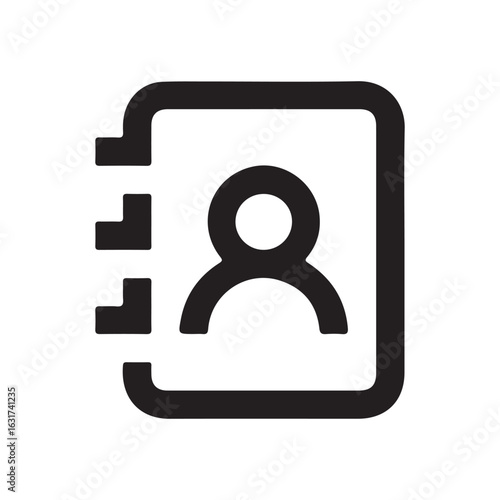 Address Book Contact Icon Isolated on White Background