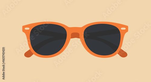 Stylish orange sunglasses displayed against a light background, ideal for summer fashion