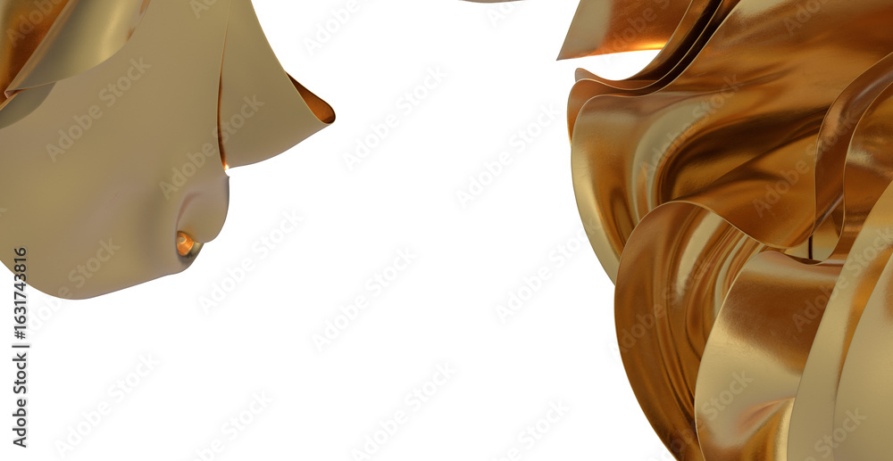Fototapeta premium Luxury gold metallic texture. Abstract background with waves and folds. Perfect for design projects.