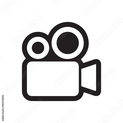 Video Camera Movie Icon Isolated on White Background