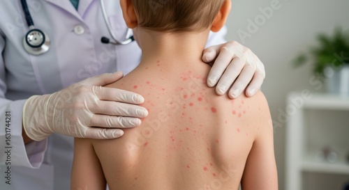 Child with Viral Rash Examined by Doctor – Pediatric Infectious Disease Diagnosis