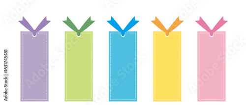 白い点線模様の入った可愛いしおり　セット
Cute bookmark set with white dotted patterns