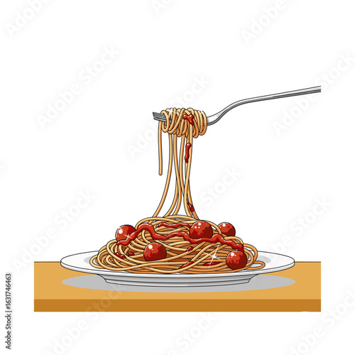 Spaghetti icon logo flat vector design