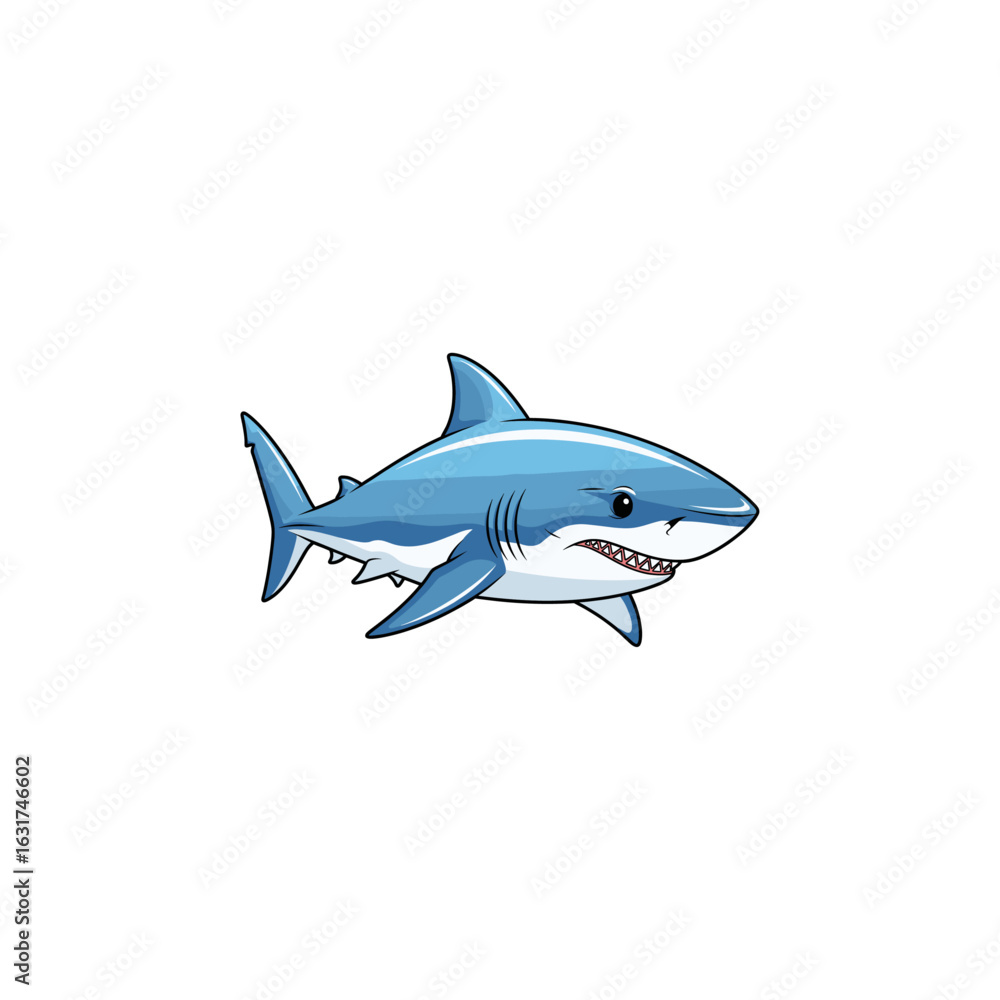 Obraz premium Shark icon logo flat vector design