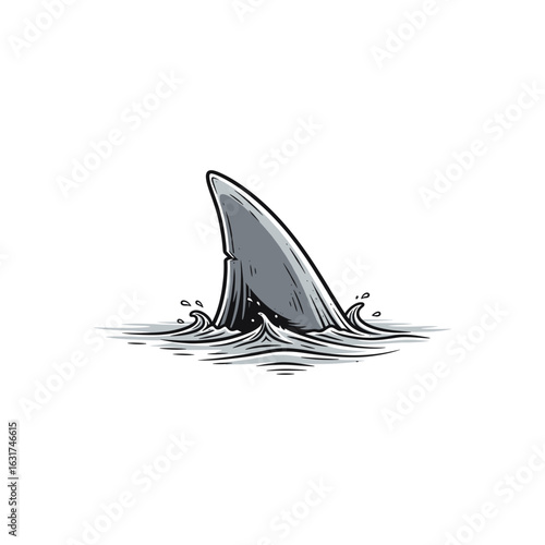 Shark Fin icon logo flat vector design